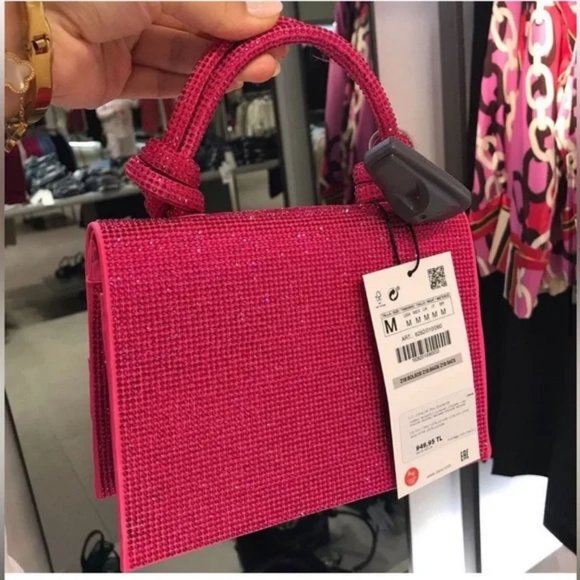 ZARA FUCHSIA SPARKLY MINI CITY BAG - Picture 5 of 5